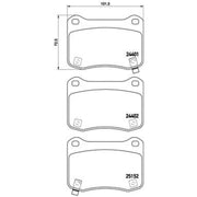 Brembo 4 x Rear Brake Pad Set P83134