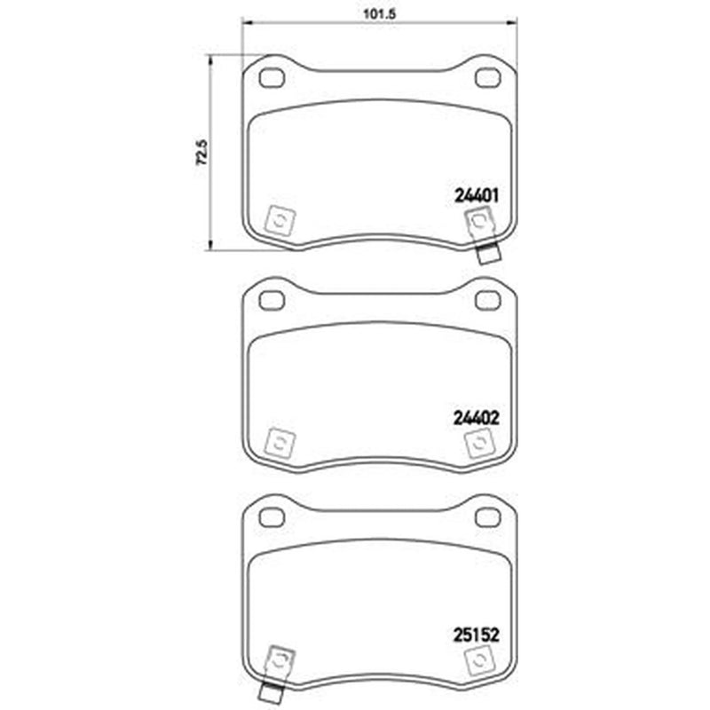 Brembo 4 x Rear Brake Pad Set P83134