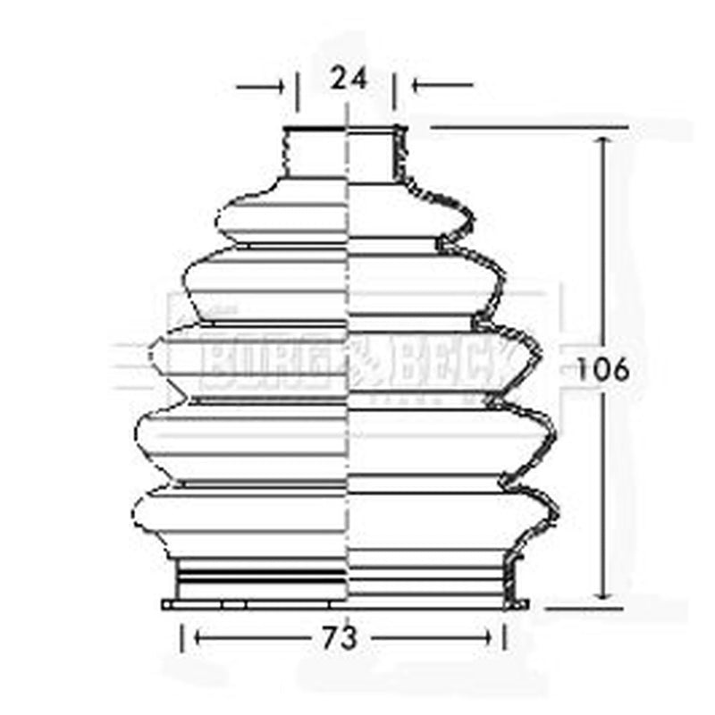 Borg & Beck Drive Shaft Bellow Kit Front Left Thermoplast BCB2328