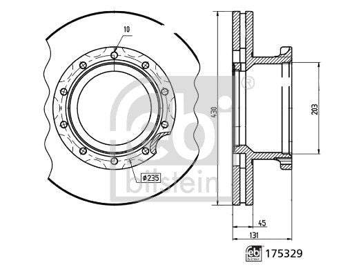Febi 2 x Brake Disc Set Vented Front