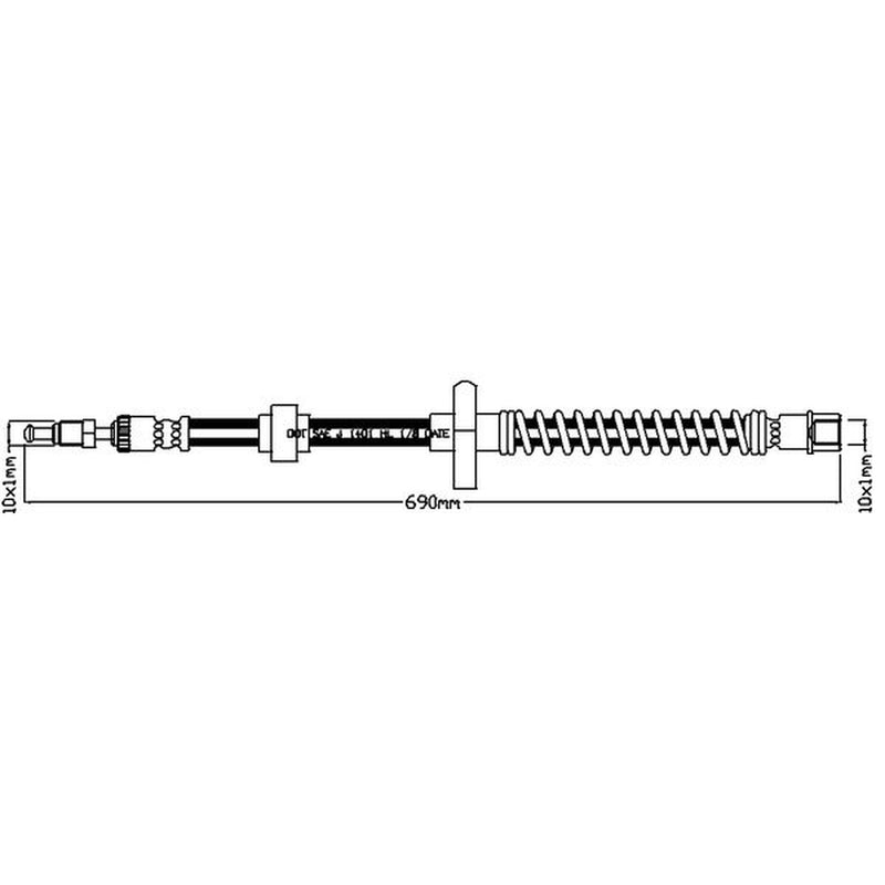 Abtex Brake Hydraulic Hose Line Rear Left ABH1176L