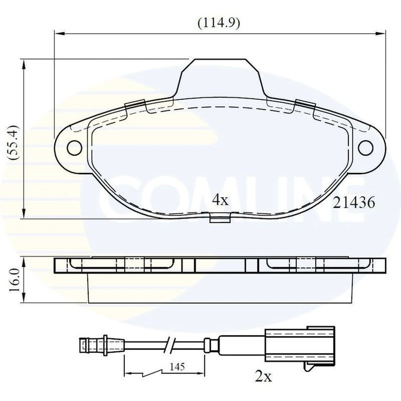 Comline 4 x Front Brake Pad Set CBP22383