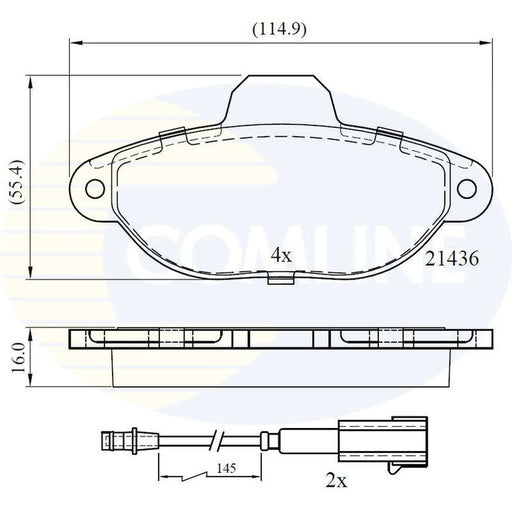 Comline 4 x Front Brake Pad Set CBP22383