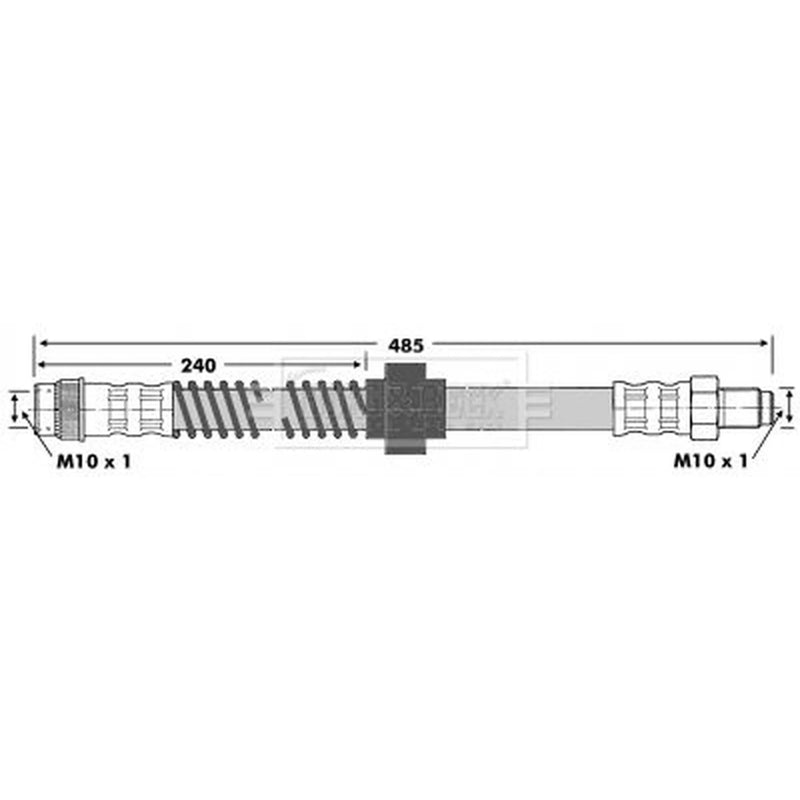 Borg & Beck Brake Hydraulic Hose Line Front Left BBH6769
