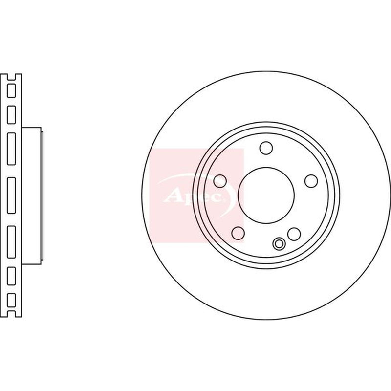 Apec 2 x Vented Front Brake Discs DSK3416
