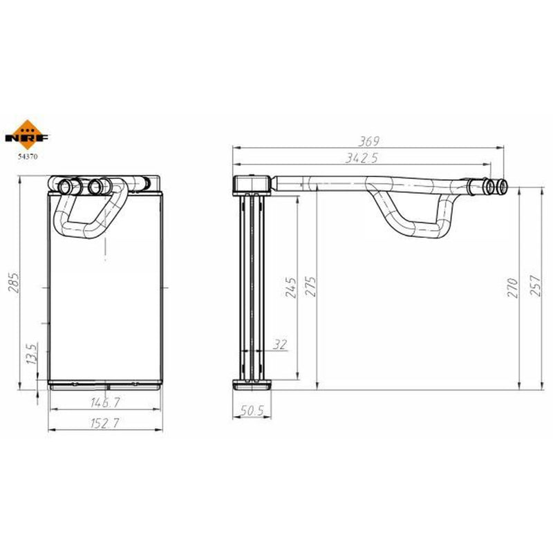 NRF Heater Matrix Core Heat Exchanger 54370