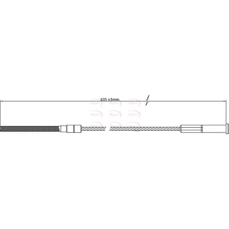 Apec Handbrake Cable Front CAB1393