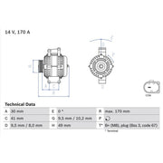 Bosch Car Alternator 12V 0 986 082 480