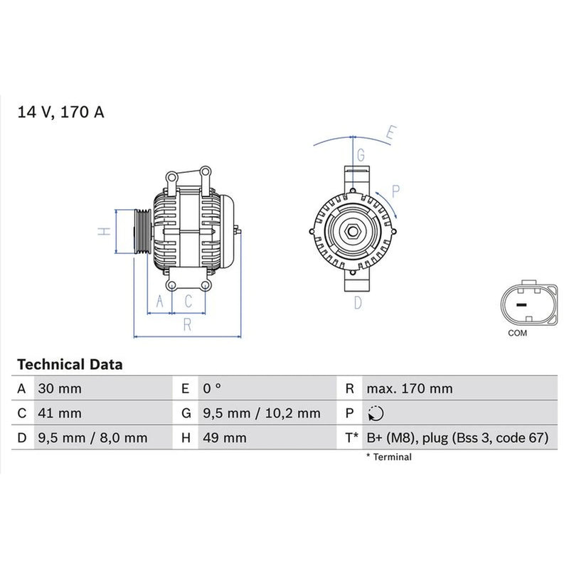 Bosch Car Alternator 12V 0 986 082 480