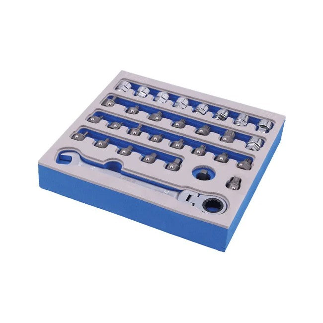 Laser Tools Low Profile Bit & Alldrive Go Thru Socket Set 31pc - PL