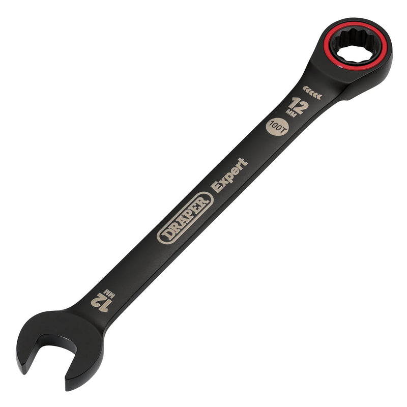 Draper Expert HI-TORQ® Metric Ratchet Combination Spanner, Black