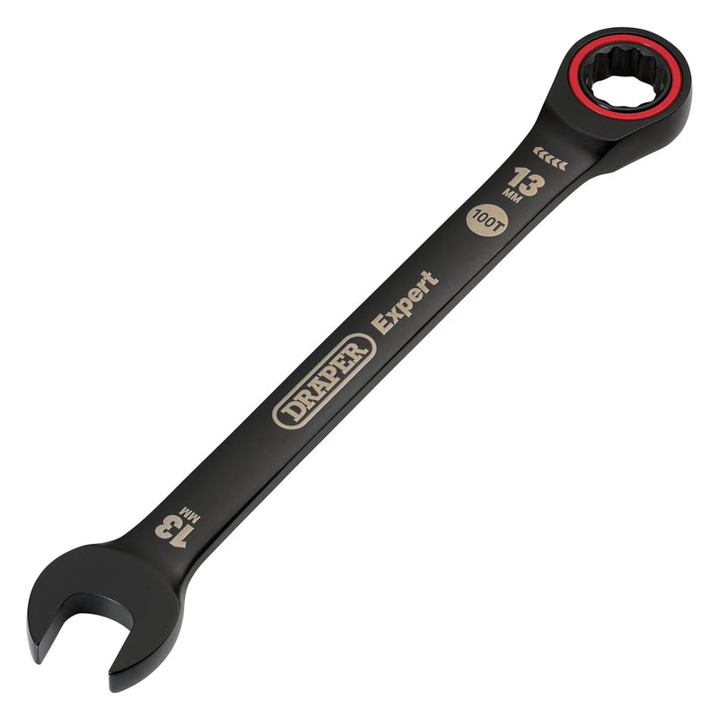 Draper Expert HI-TORQ® Metric Ratchet Combination Spanner, Black