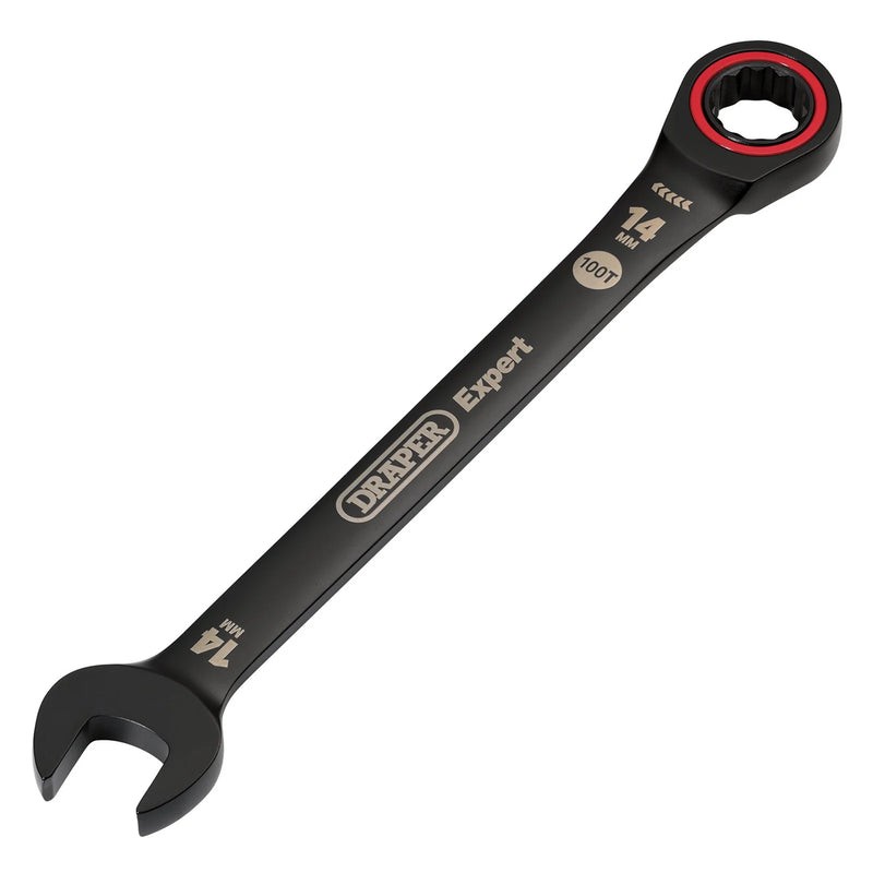 Draper Expert HI-TORQ® Metric Ratchet Combination Spanner, Black