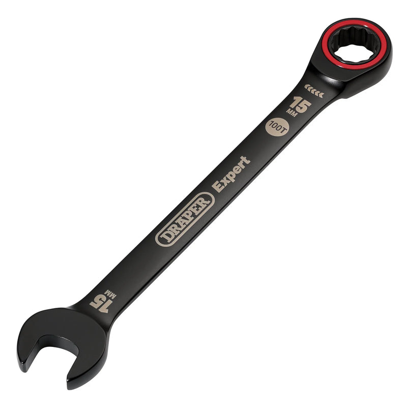 Draper Expert HI-TORQ® Metric Ratchet Combination Spanner, Black