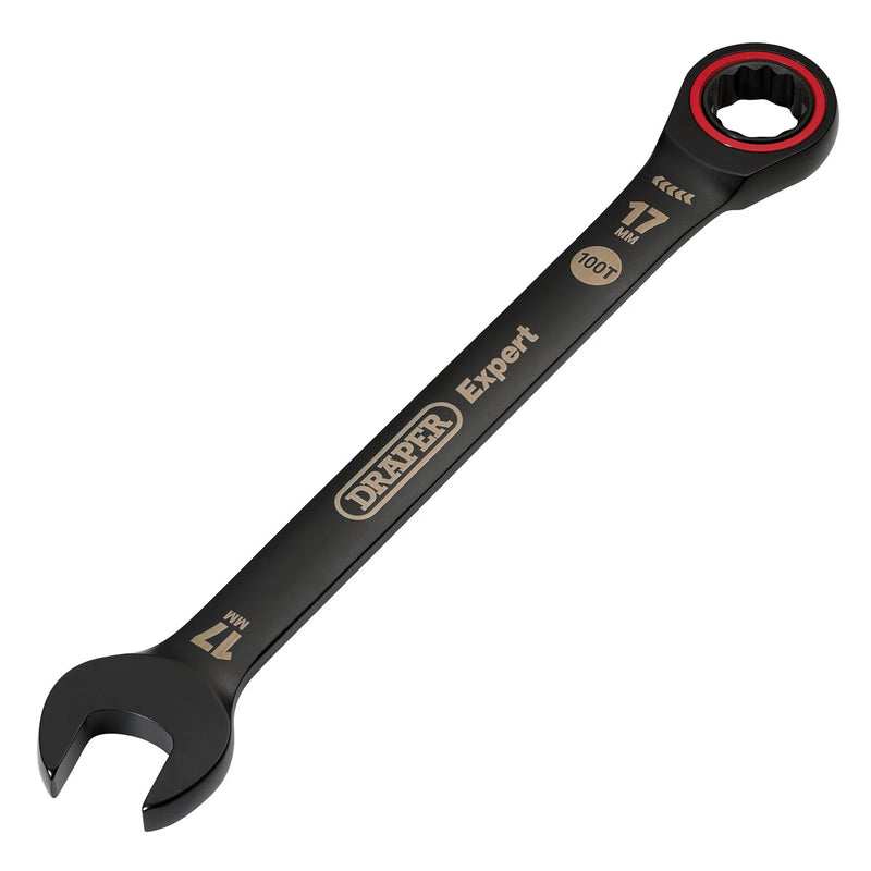 Draper Expert HI-TORQ® Metric Ratchet Combination Spanner, Black