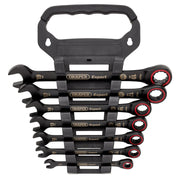 Draper Expert Ratchet Combination Spanner Set 7 Piece Black