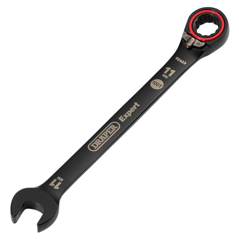 Draper Expert Metric Reversible Ratchet Combination Spanner - Black