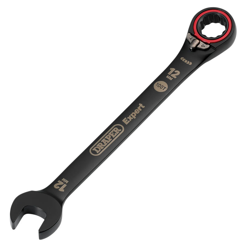Draper Expert Metric Reversible Ratchet Combination Spanner - Black