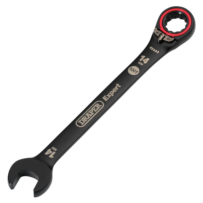 Draper Expert Metric Reversible Ratchet Combination Spanner - Black