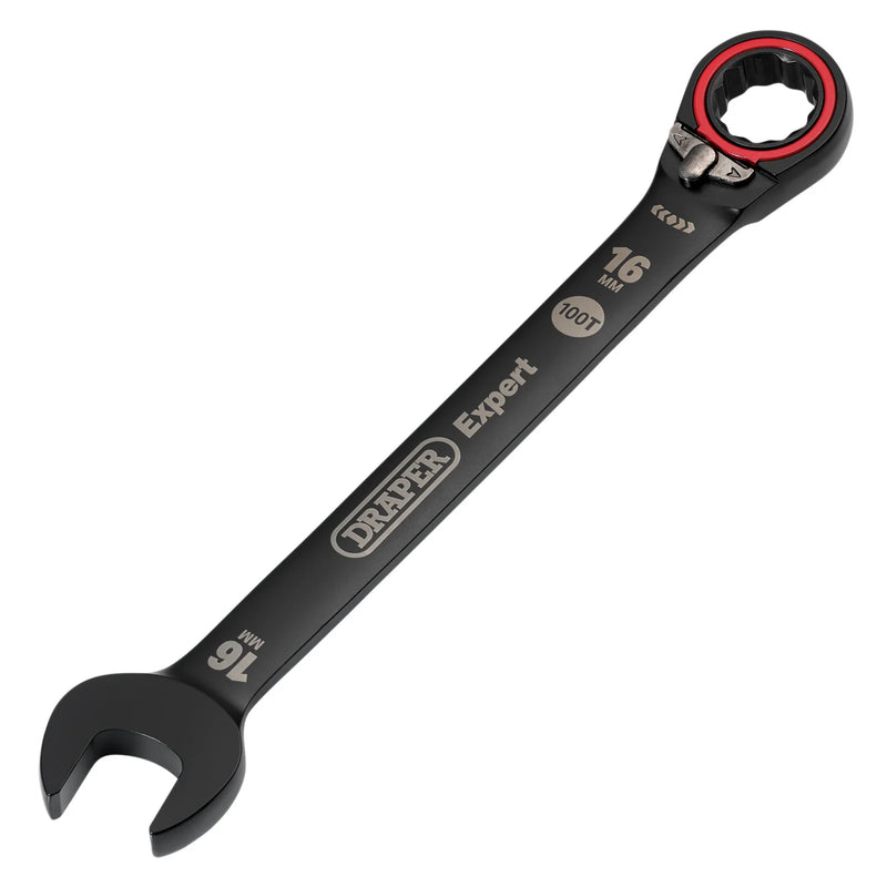 Draper Expert Metric Reversible Ratchet Combination Spanner - Black