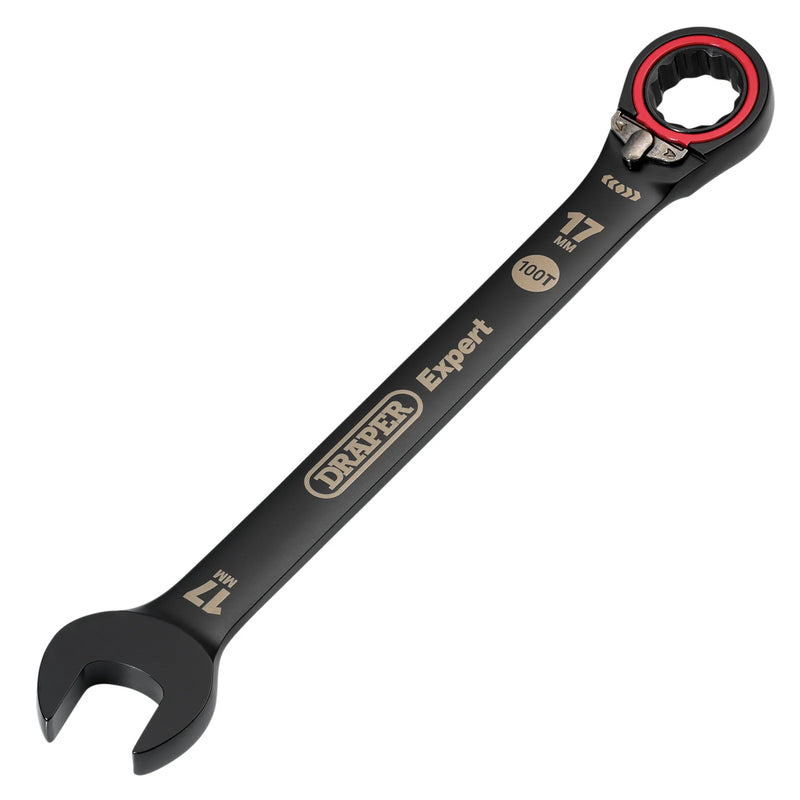 Draper Expert Metric Reversible Ratchet Combination Spanner - Black