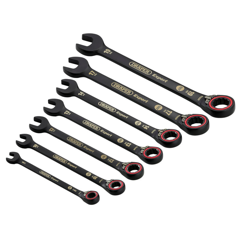 Draper Expert Metric Reversible Ratchet Spanner Set 7 Piece