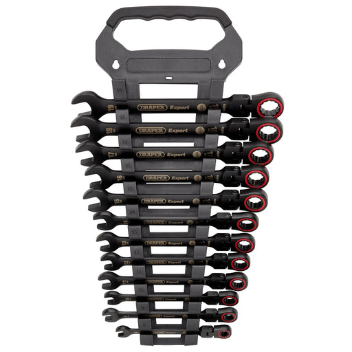 Draper Expert HI-TORQ® Ratchet Spanner Set 12 Piece Black
