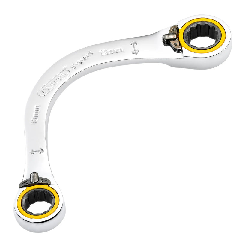 Draper Expert Double Ring Ratchet Half Moon Spanner 10x12mm