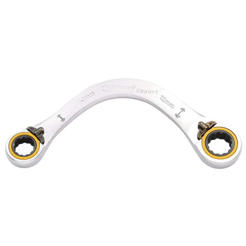 Draper Expert Double Ring Ratchet Half Moon Spanner 10x12mm