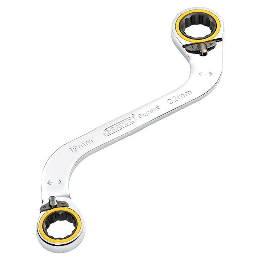 Draper Expert Double Ring Ratchet S-Shape Spanner 19x22mm