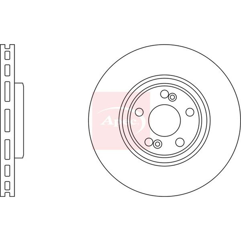 Apec 2 x Vented Front Brake Discs DSK2590