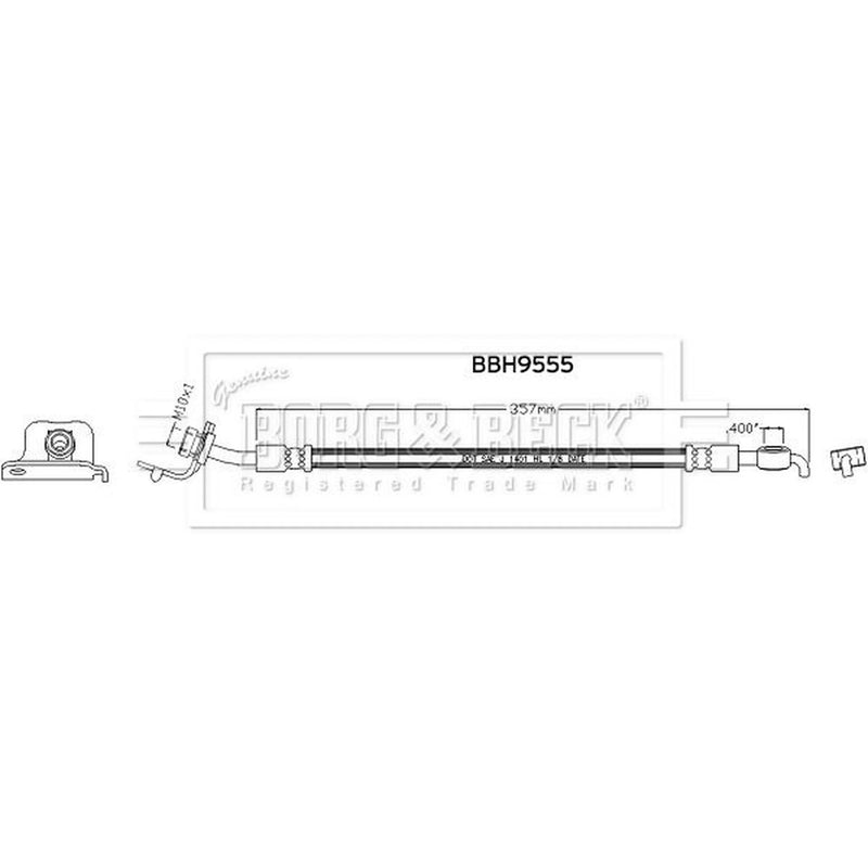 Borg & Beck Brake Hydraulic Hose Line Rear Right BBH8955