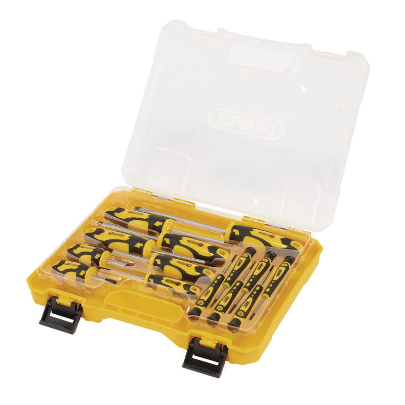 Draper Screwdriver Set 14 Piece with Case - Yellow