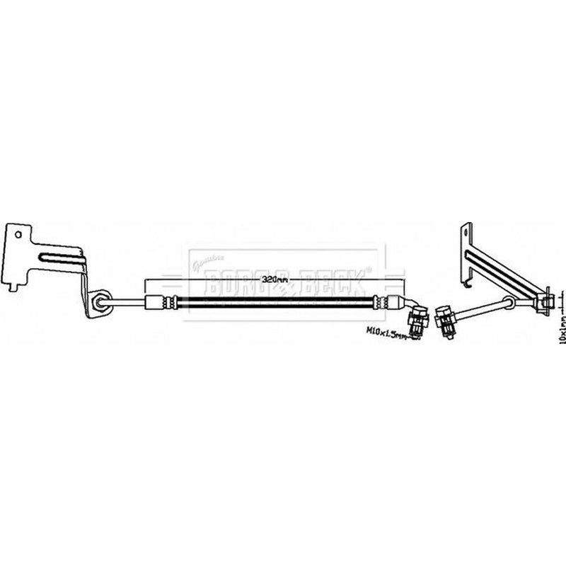 Borg & Beck Brake Hydraulic Hose Line Rear Right BBH8639