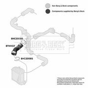 Borg & Beck Intercooler Turbo Charge Air Hose Front BTH1132