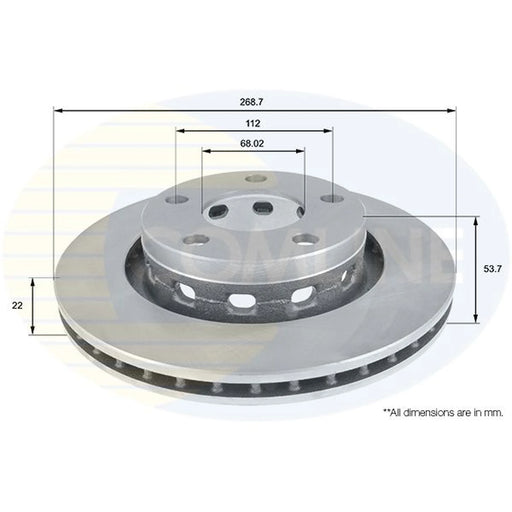 Comline 2 x Internally Vented Rear Brake Discs ADC1488V