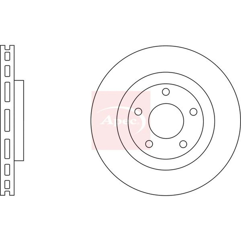 Apec 2 x Vented Front Brake Discs DSK2638