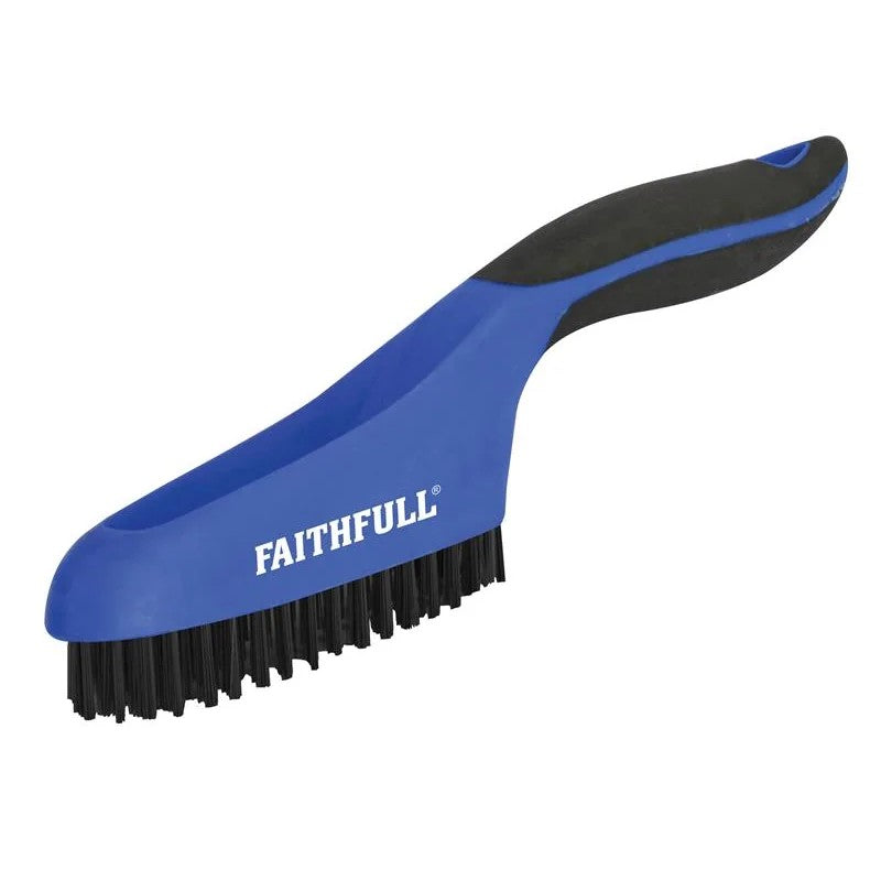 Faithfull Scratch Brush Soft Grip 4 x 16 Row Plastic - FAISB164SP