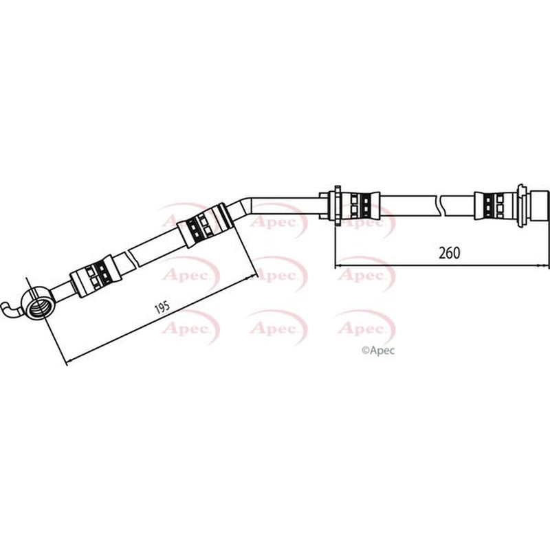Apec Brake Hydraulic Hose Line Front Right HOS4089