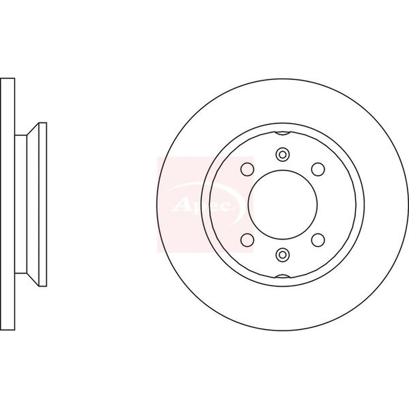 Apec 2 x Solid Front Brake Discs DSK136