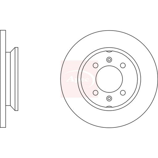 Apec 2 x Solid Front Brake Discs DSK136