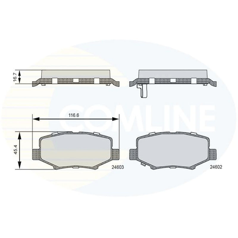 Comline 4 x Rear Brake Pad Set CBP36091