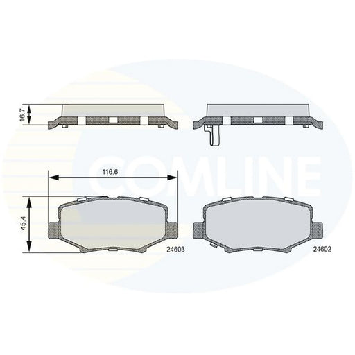 Comline 4 x Rear Brake Pad Set CBP36091