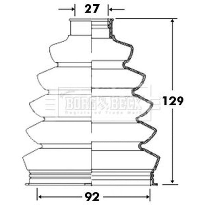 Borg & Beck Drive Shaft Bellow Kit Front Left Thermoplast BCB2371