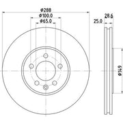 DON 2 x Externally Vented Front Brake Discs PCD15492