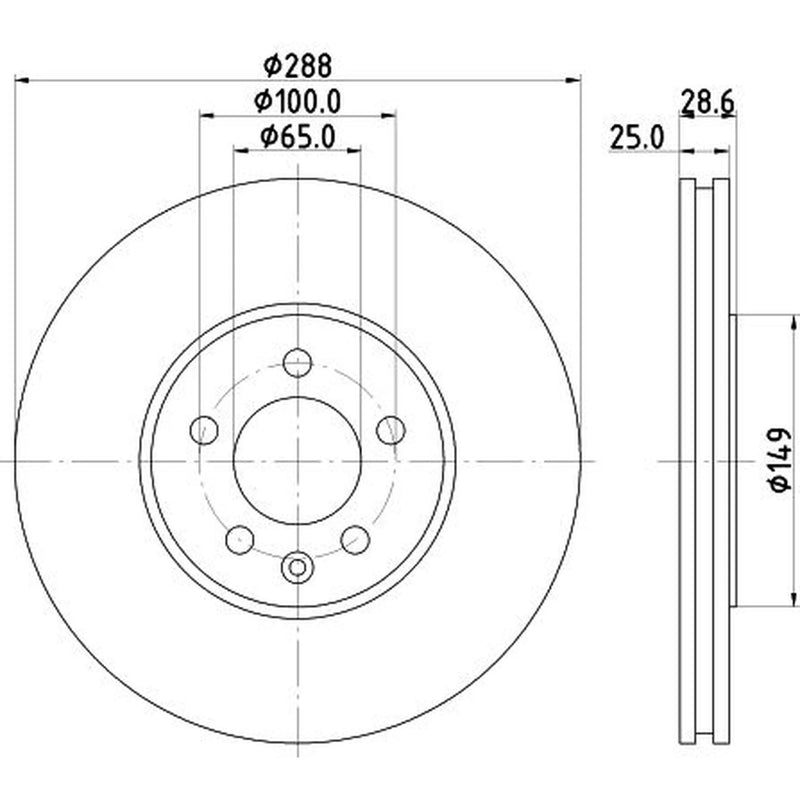 DON 2 x Externally Vented Front Brake Discs PCD15492