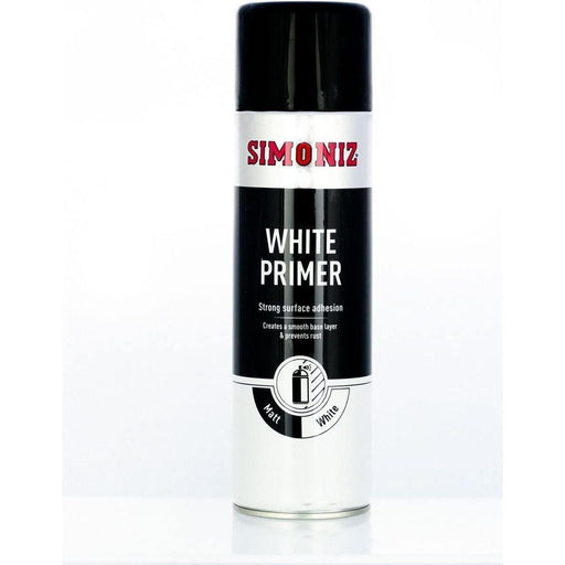 6x Simoniz Large Acrylic White Aerosol Smooth Primer Car Spray Paint 500ml Simoniz  - Town Parts