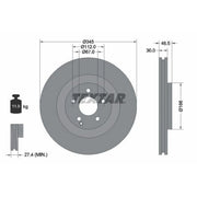 Textar 2 x Vented Front Brake Discs 92123603