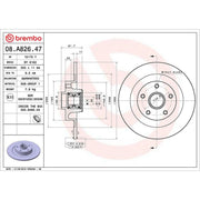 Brembo 2 x Solid Rear Brake Discs 08.A826.47