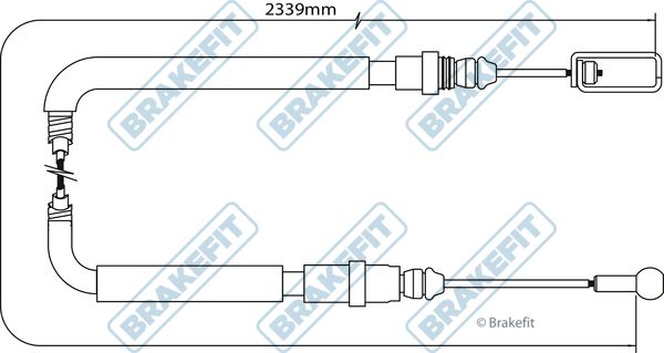 Apec Handbrake Cable Left Rear fits Fiat Ulysse 2002-2011 2.0 2.2